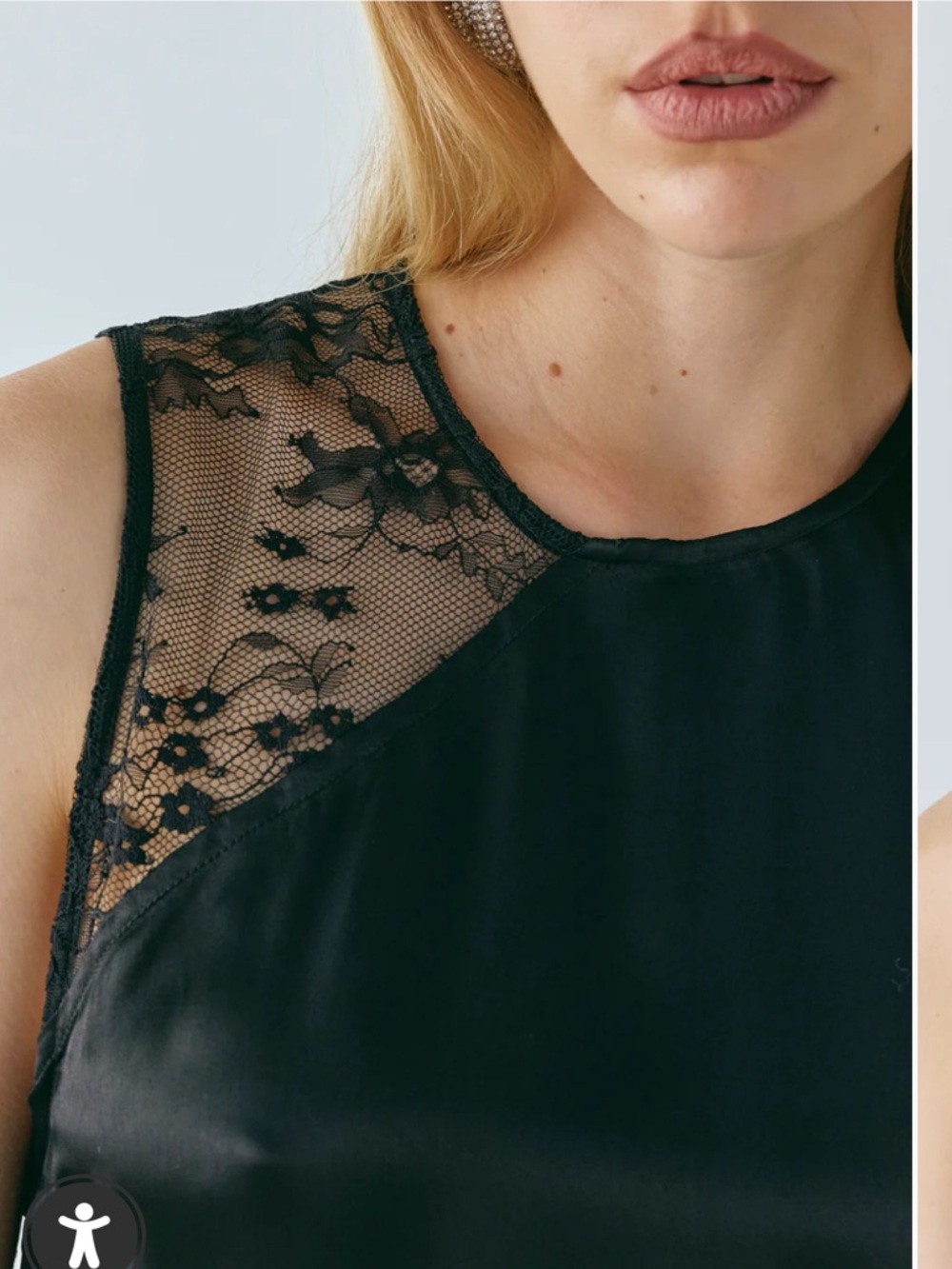 Sleeveless Black Lace-Panel Maxi Dress - Picture 5 of 7